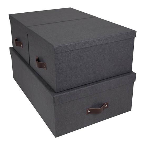 Grey Bigso Sverker Fiberboard Legal/Art Storage Box 3.3 x 17.1 x 12.2 in 